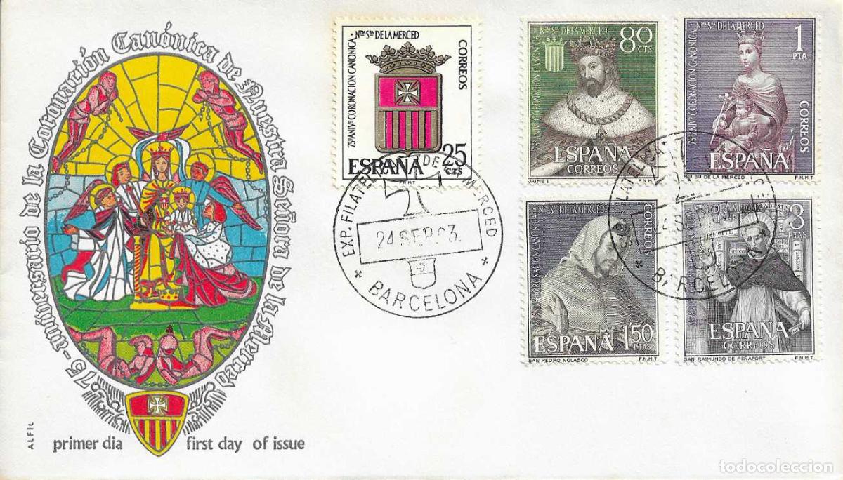 Sellos: EXPOSICION FILATELICA DE LA MERCED, BARCELONA 1963 MATASELLOS EN SOBRE ALFIL MOD 1 SIN CIRCULAR RARO