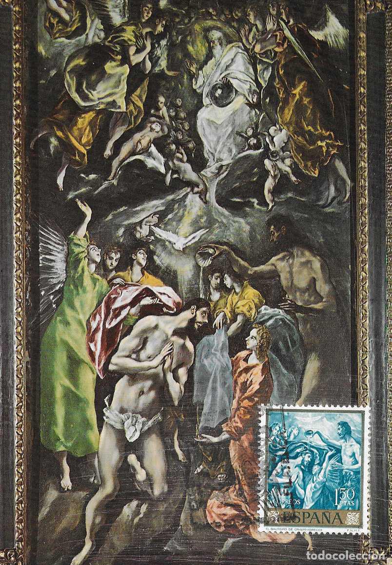 Sellos: PINTURA EL GRECO EXFILNA 89 EXPOSICION FILATELICA NACIONAL, TOLEDO 1989 MATASELLOS TARJETA MOD 1 VER