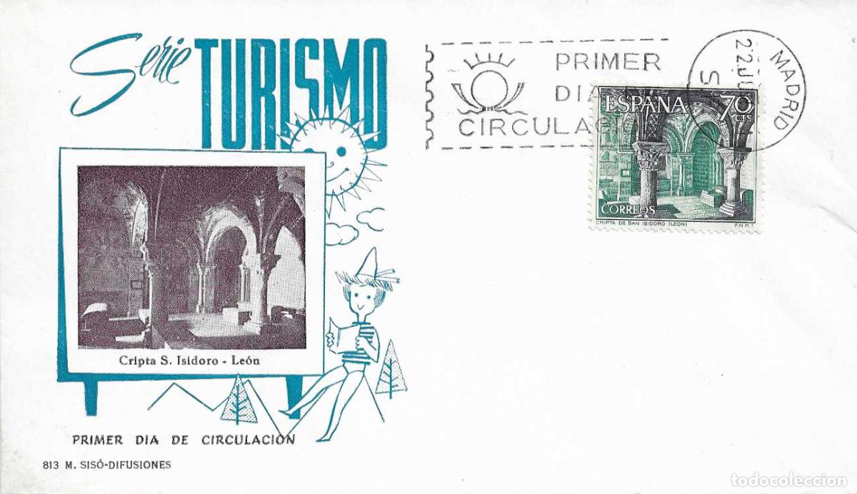 Sellos: CRIPTA DE SAN ISIDORO LEON TURISMO SERIE TURISTICA 1964 (EDIFIL 1543) EN SPD SIN CIRCULAR MS RARO