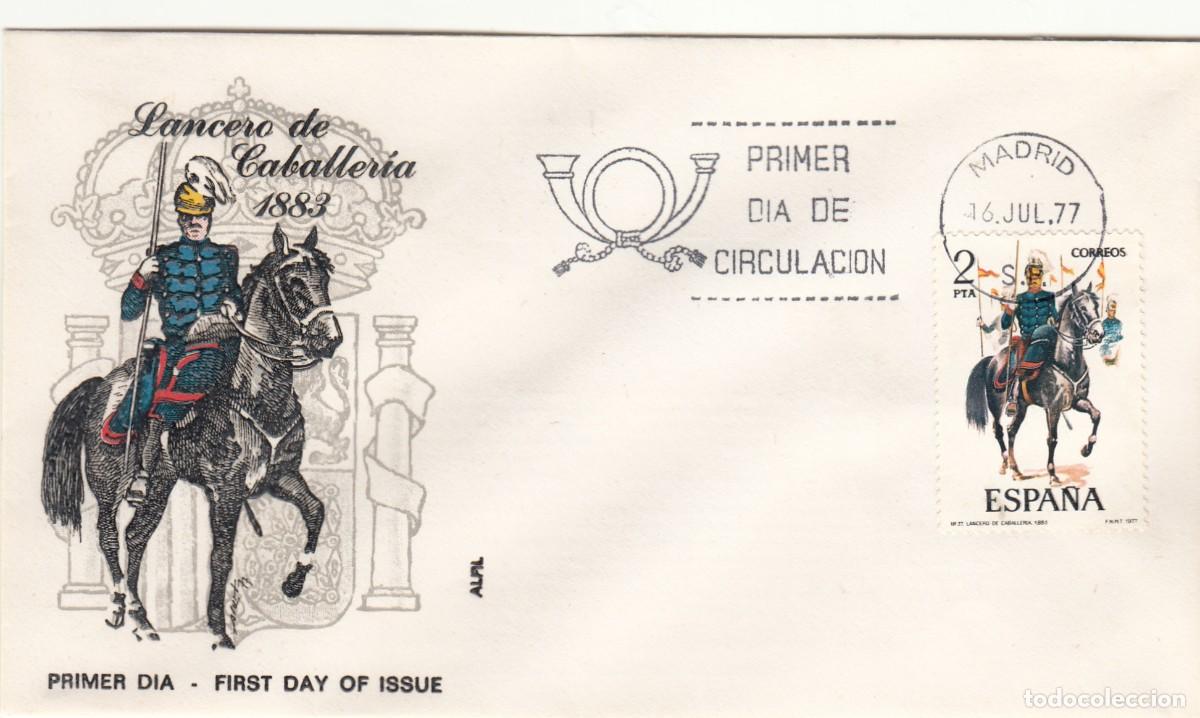 Sellos: SOBRE: 1977 MADRID. LANCERO CABALLERIA 1883