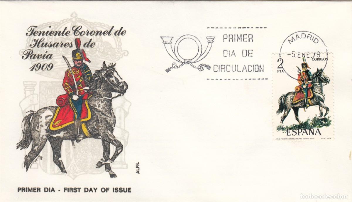 Sellos: SOBRE: 1978 MADRID. TENINETE CORONEL DE HUSARES DE PAVIA 1909