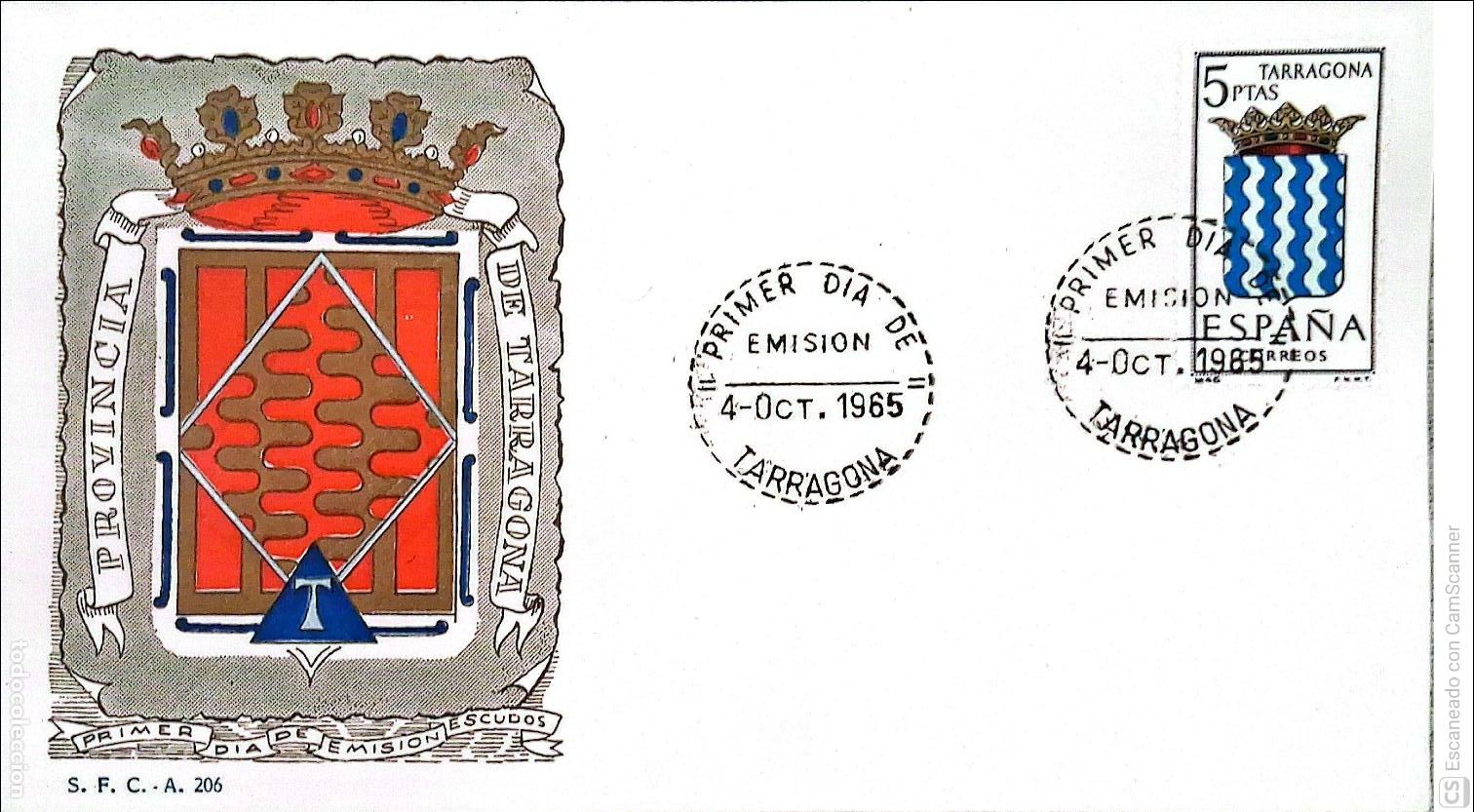 Sellos: Espa&ntilde;a. SPD 1640 Escudo de Tarragona. Matasello Primer D&iacute;a 4-Oct.1965 Tarragona. Numeraci&oacute;n Edifil.