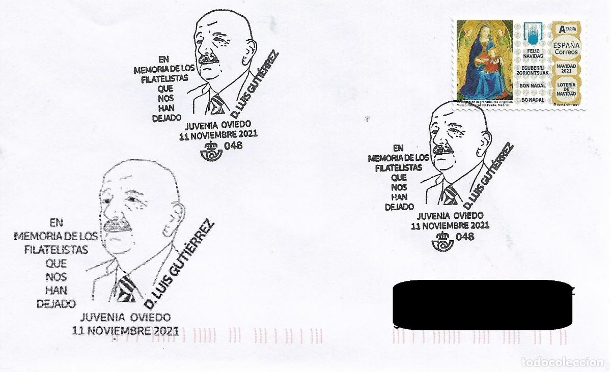 Sellos: ESPA&Ntilde;A. MATASELLOS ESPECIAL. LUIS GUTIERREZ. OVIEDO. 2021