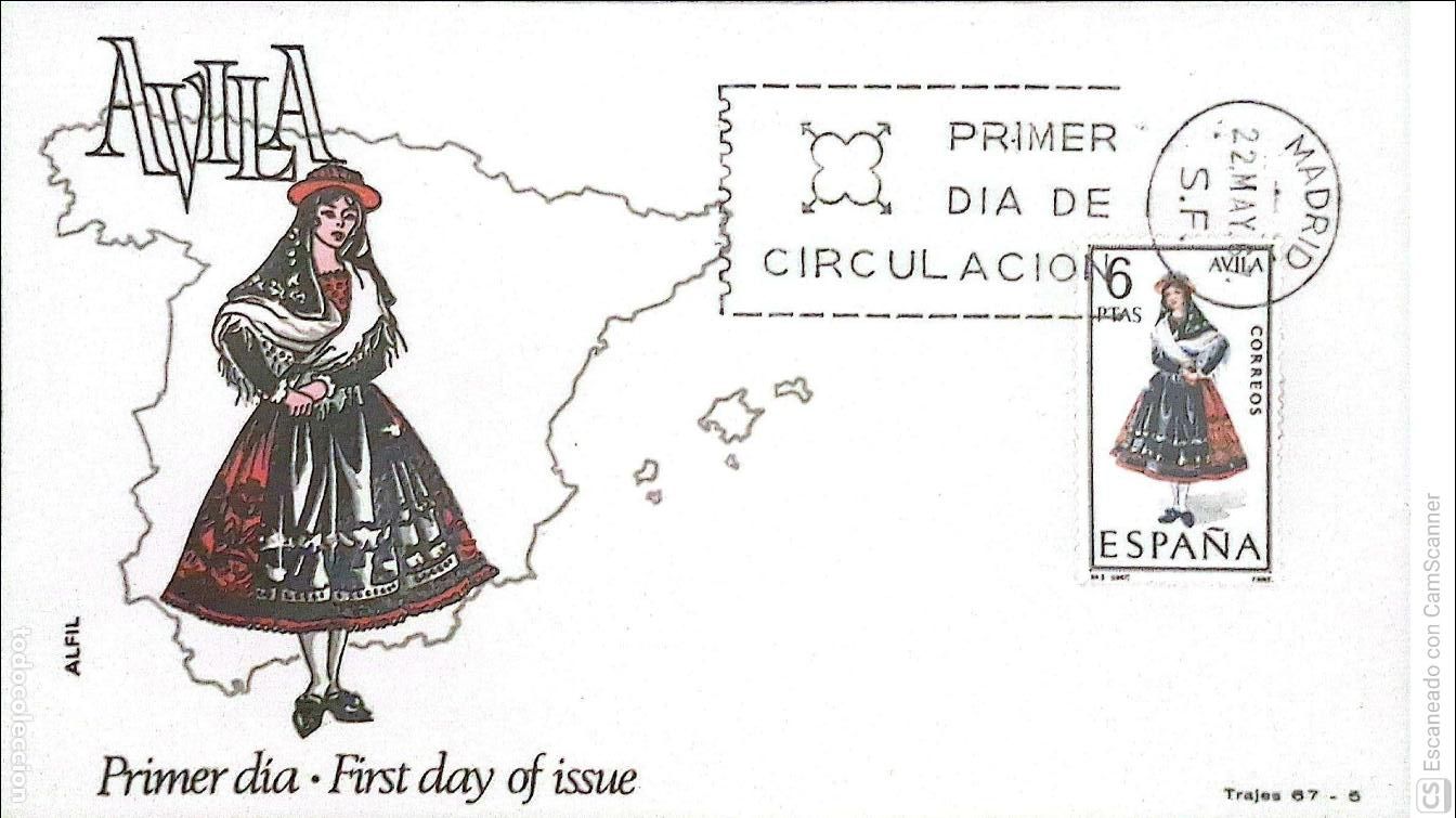 Sellos: Espa&ntilde;a. SPD 1771 Traje de &Aacute;vila. Matasello Primer D&iacute;a 22-Mayo. 1967 Madrid. Numeraci&oacute;n Edifil.