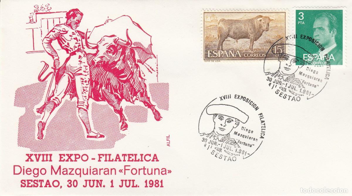 Sellos: MATASELLOS - EXPOSICI&Oacute;N FILAT&Eacute;LICA DIEGO MAZQUIARAN - FORTUNA - SESTAO - 1981