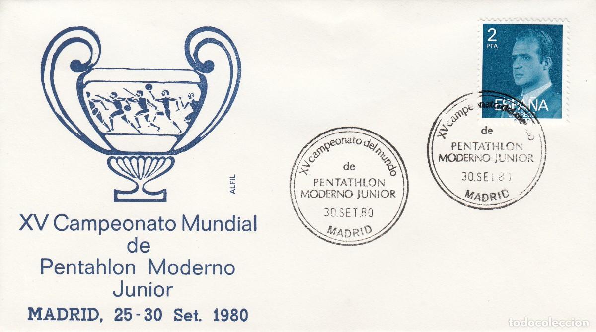 Sellos: MATASELLOS - CAMPEONATO DEL MUNDO DE PENTATHLON MODERNO JUNIOR - MADRID - 1980