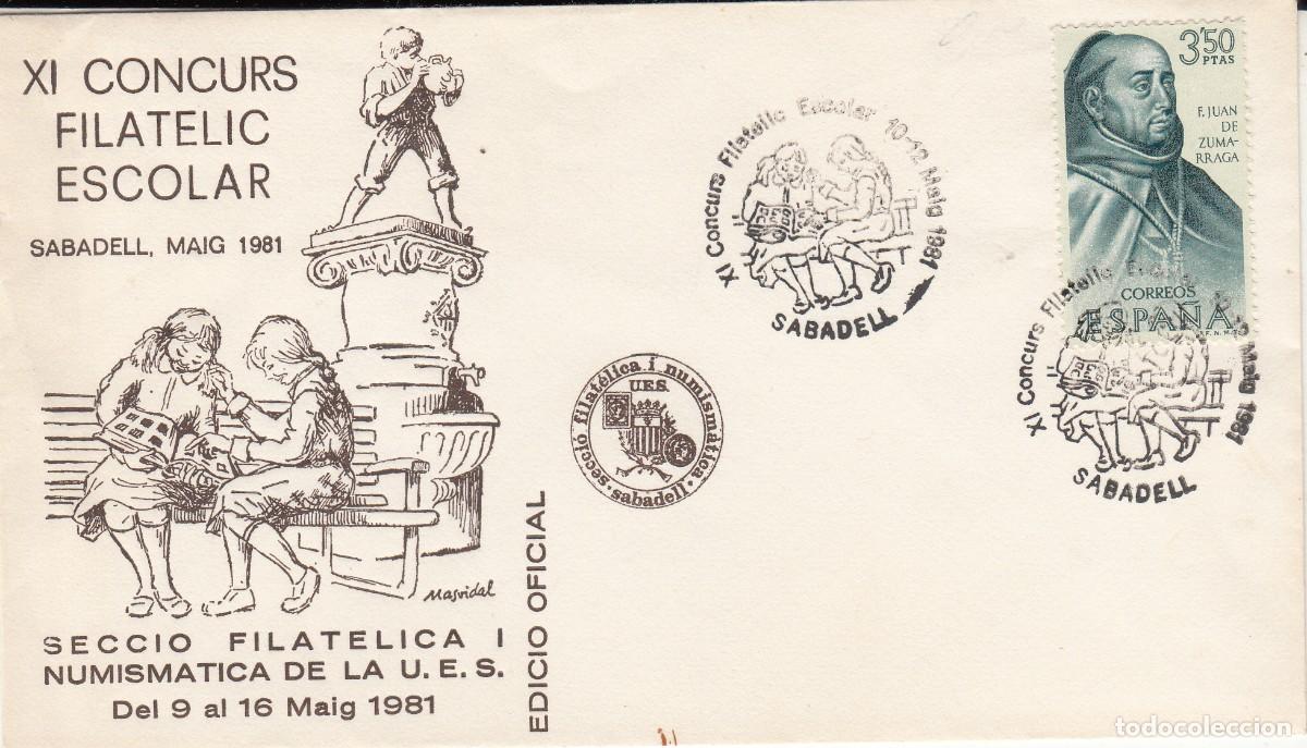 Sellos: MATASELLOS CONCURS FILAT&Eacute;LIC ESCOLAR - SABADELL - 1981