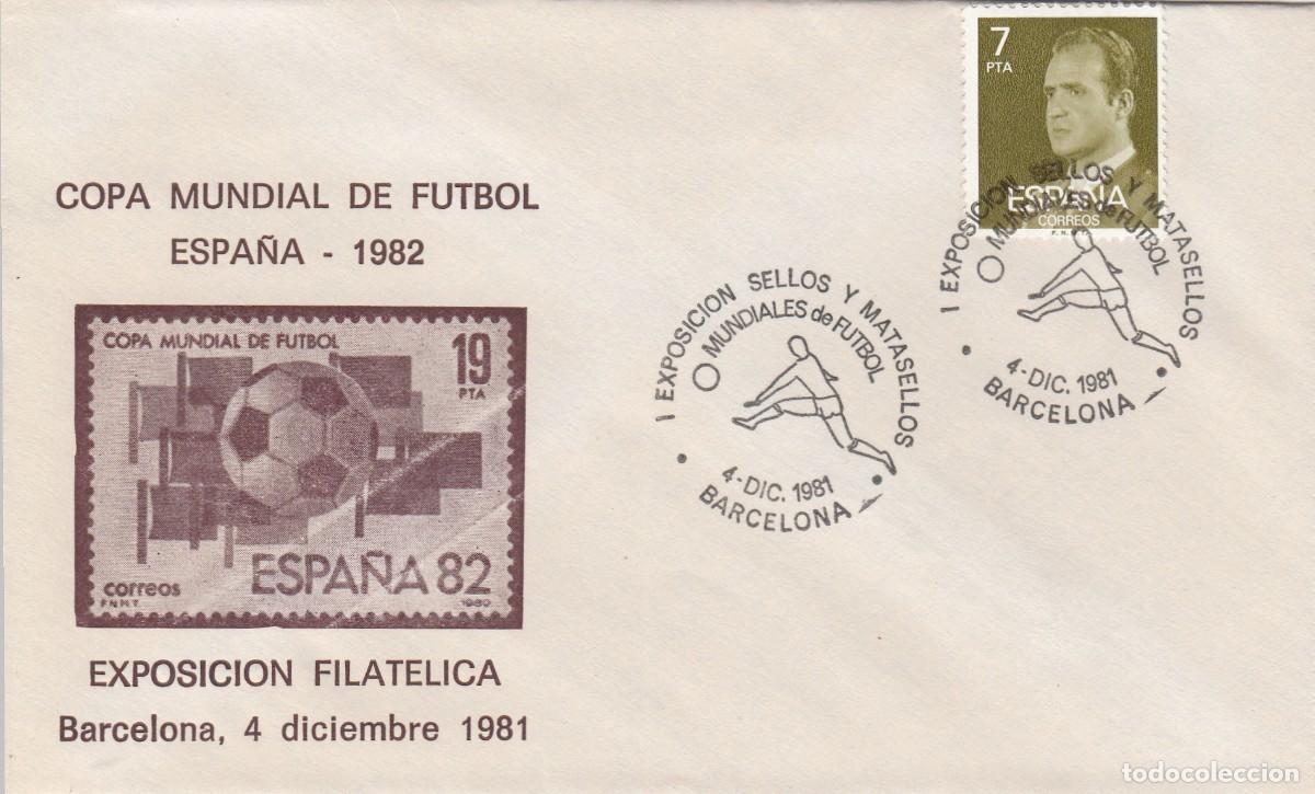 Sellos: MATASELLOS EXPOSICI&Oacute;N SELLOS DE MUNDIALES DE FUTBOL -BARCELONA - 1981