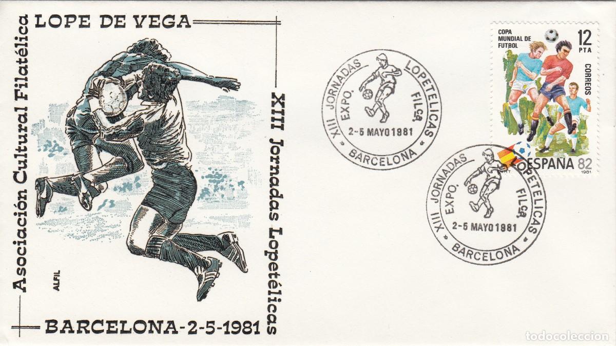 Sellos: MATASELLOS -FUTBOL - JORNADAS LOPET&Eacute;LICAS - BARCELONA - 1981