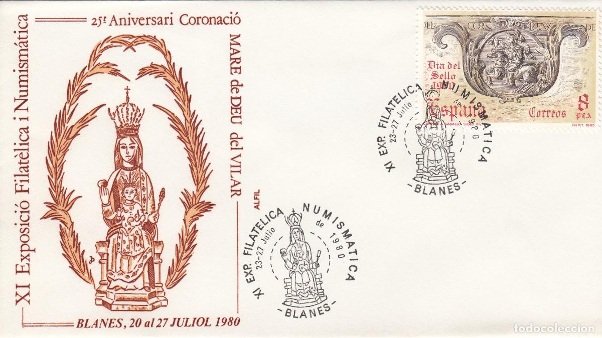 Sellos: MATASELLOS - EXPOSICI&Oacute;N FILAT&Eacute;LICA - ANIV. CORONACI&Oacute; MARE DE DEU DEL VILAR - BLANES - 1980