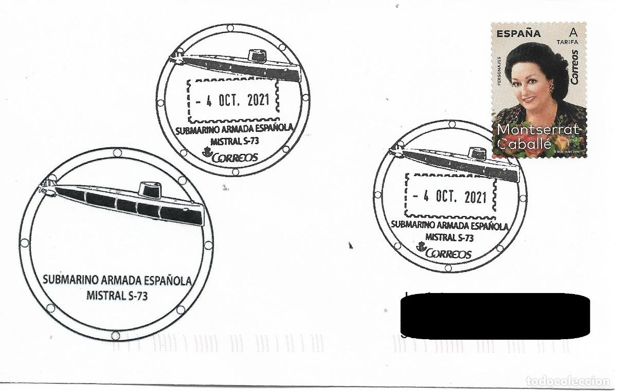 Sellos: ESPA&Ntilde;A. MATASELLOS ESPECIAL. SUBMARINO DE LA MARINA ESPA&Ntilde;OLA. MISTRAL. S-73. 2021