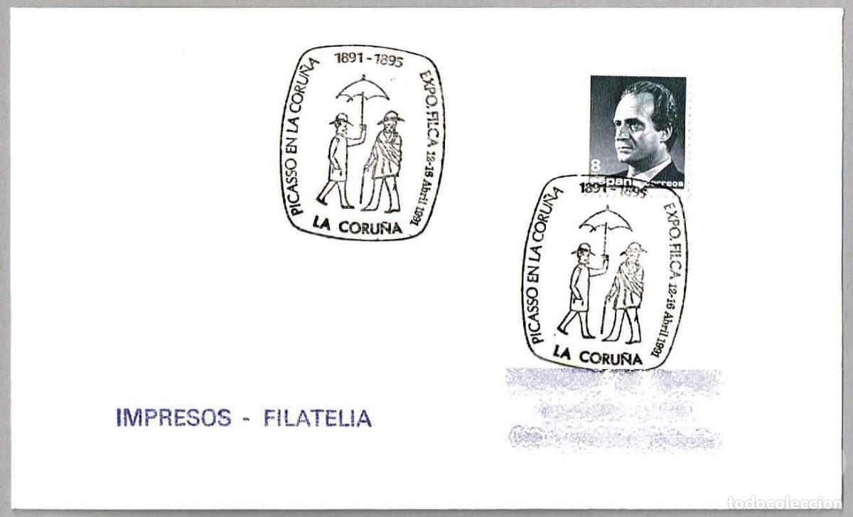 Sellos: Matasellos PICASSO EN LA CORU&Ntilde;A 1891-1895. La Coru&ntilde;a, Galicia, 1991