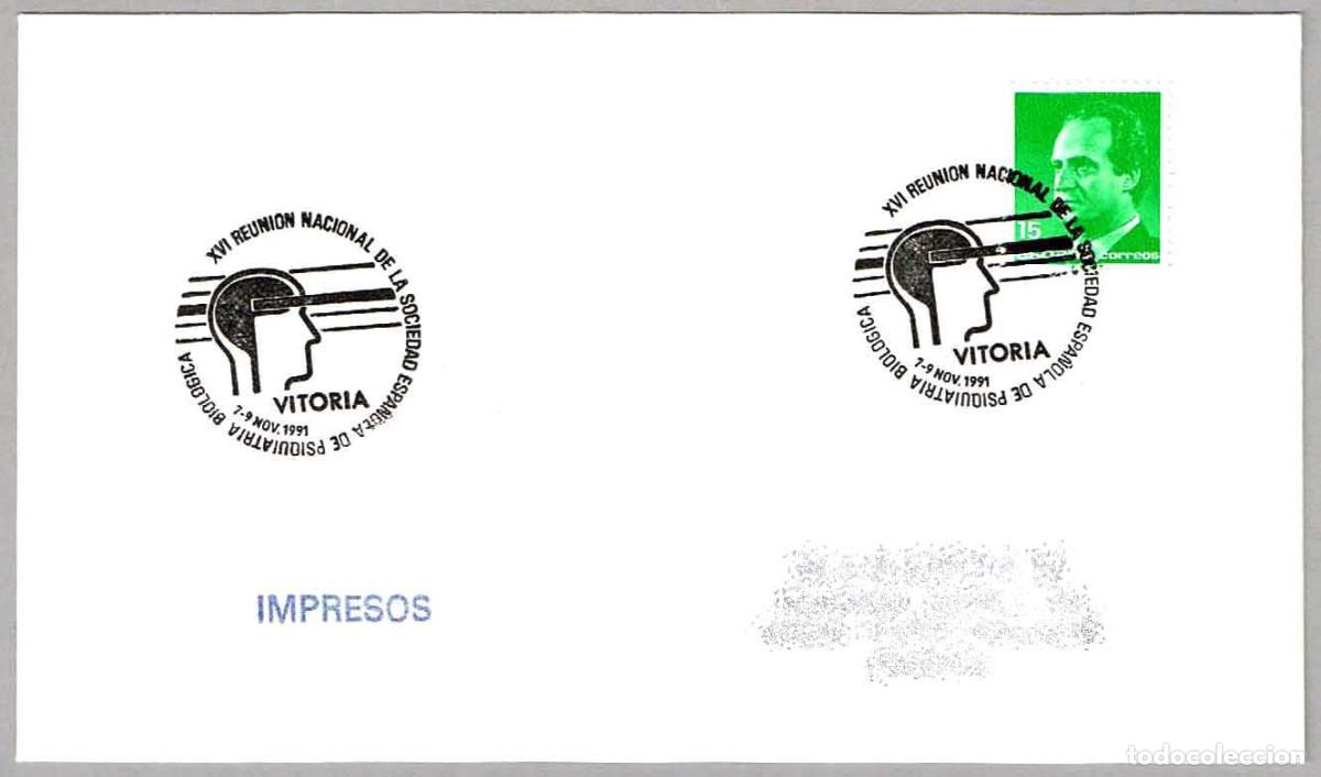 Sellos: Matasellos REUN. NAC. SDAD ESPA&Ntilde;OLA DE PSIQUIATRIA BIOLOGICA. Vitoria, Alava, 1991