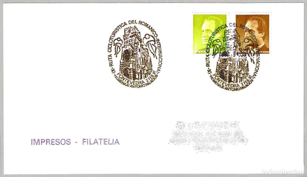 Sellos: Matasellos IX RUTA CICLOTURISTICA INTERNACIONAL DEL ROMANICO. Pontevedra, Galicia, 1991