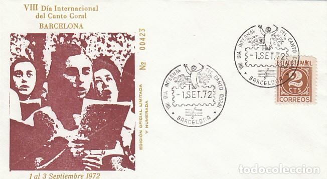 Sellos: A&Ntilde;O 1972, DIA INTERNACIONAL DEL CANTO CORAL, EDICION OFICIAL NUMERADA