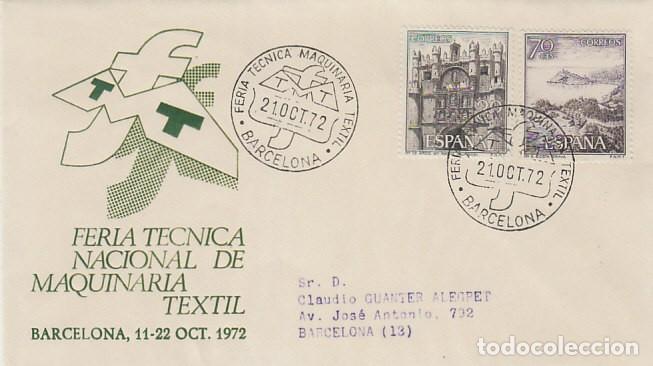 Sellos: A&Ntilde;O 1972, FERIA TECNICA DE LA MAQUINARIA TEXTIL, EN SOBRE DE ALFIL