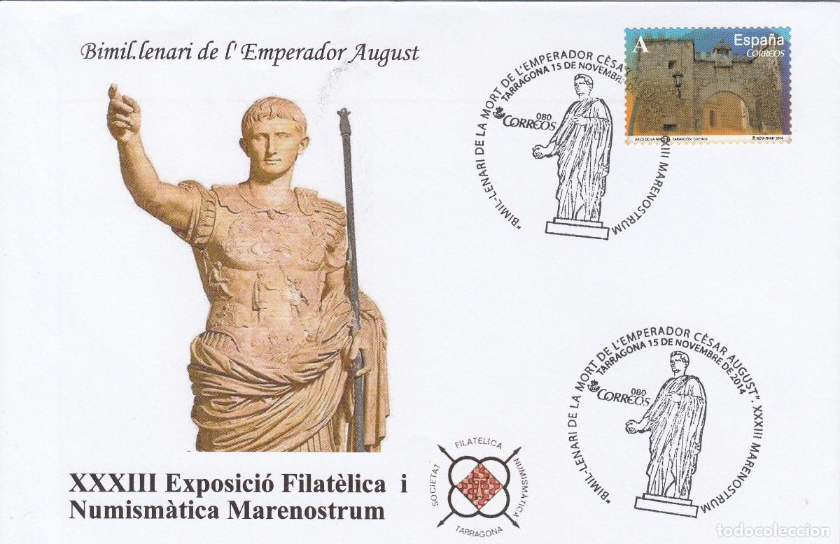 Sellos: MATASELLOS TARRAGONA BIMIL.LENARI MORT EMPERADOR C&Eacute;SAR AUGUST -MARENOSTRUM - 2014 -