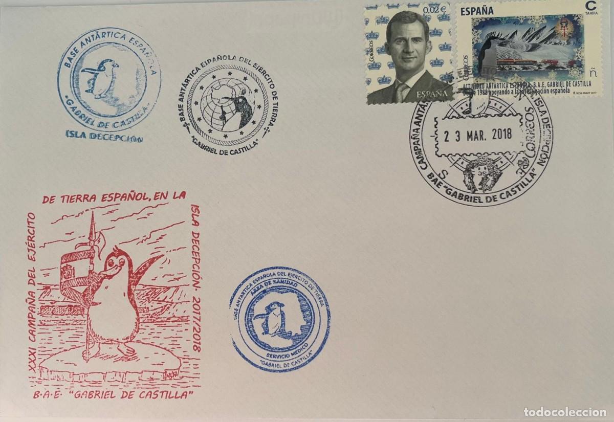 Sellos: BASE ANTARTICA ESPA&Ntilde;OLA DEL ET GABRIEL DE CASTILLA CAMPA&Ntilde;A 2017-2018