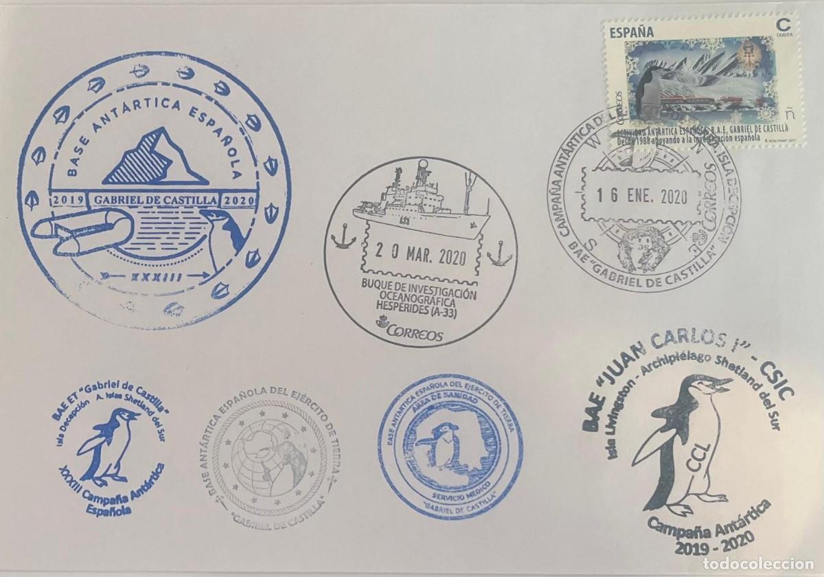 Sellos: BASE ANTARTICA ESPA&Ntilde;OLA DEL ET GABRIEL DE CASTILLA CAMPA&Ntilde;A 2019-2020