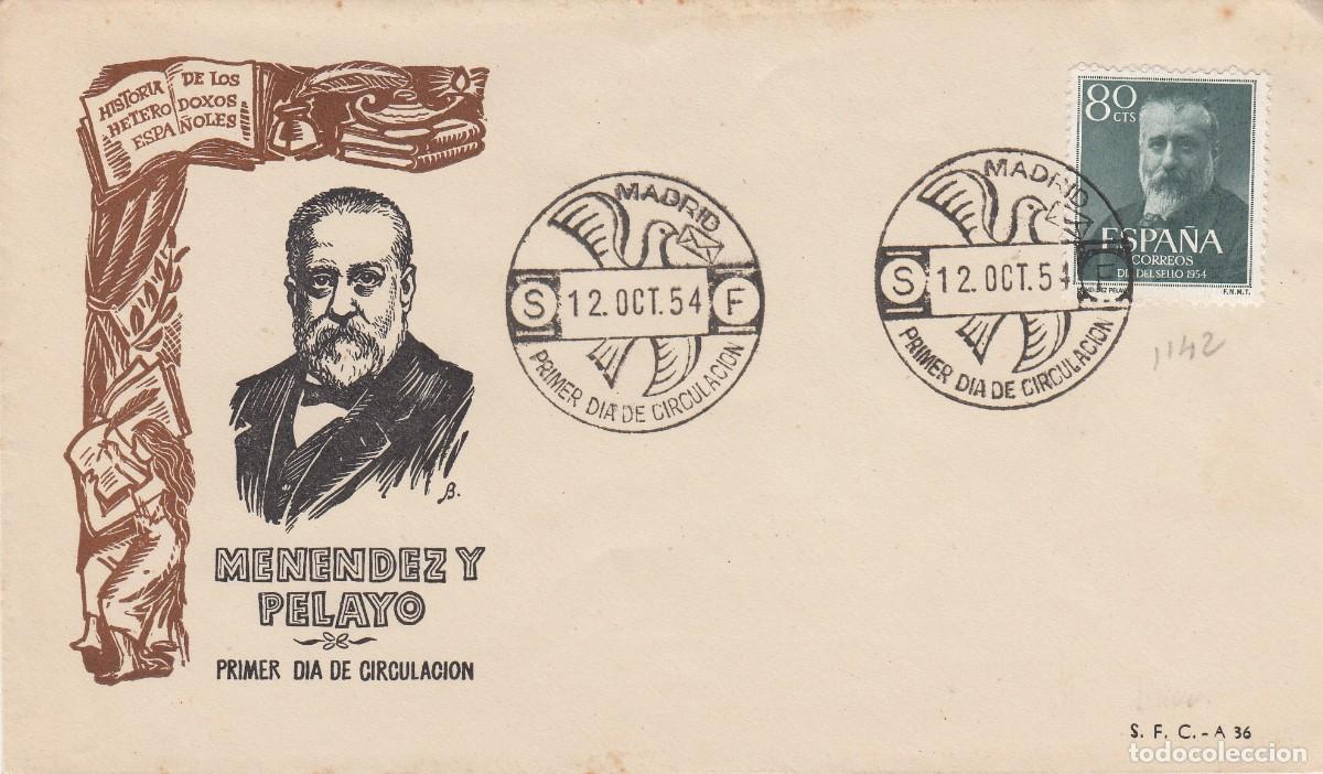 Sellos: MATASELLOS - SPD PRIMER D&Iacute;A MENENDEZ Y PELAYO - 1954