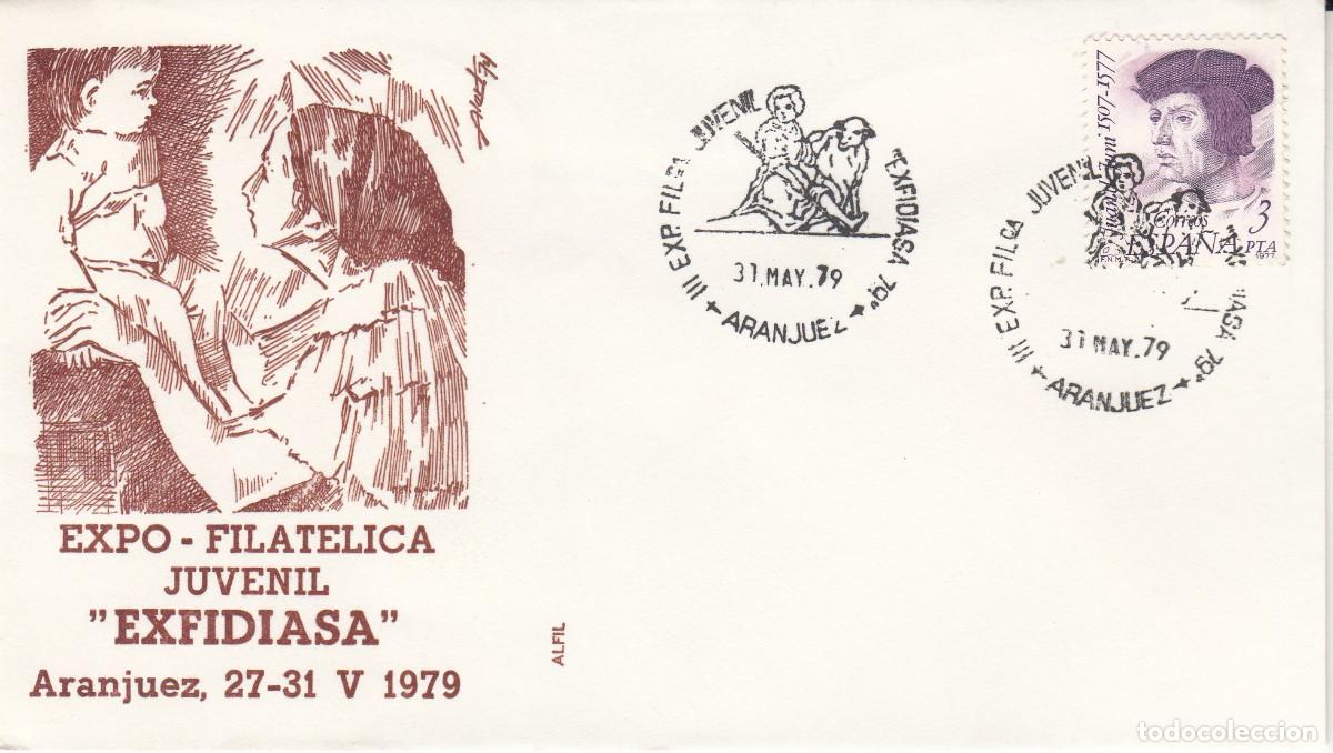 Sellos: MATASELLOS EXP. FILAT&Eacute;LICA JUVENIL -EXFIDIASA - ARANJUEZ - 1979