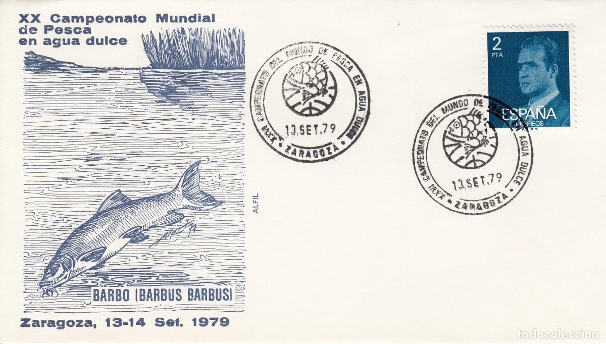 Sellos: MATASELLOS CAMPEONATO MUNDIAL DE PESCA EN AGUA DULCE - ZARAGOZA - 1979