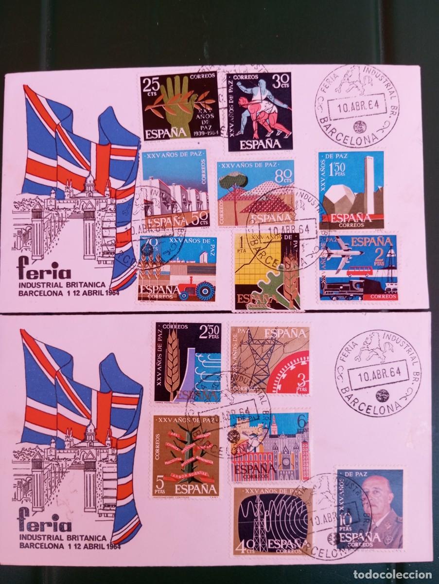 Sellos: ESPA&Ntilde;A 1964, FERIA INDUSTRIAL BRIT&Aacute;NICA DE BARCELONA, SERIE DE LOS XXV A&Ntilde;OS DE PAZ