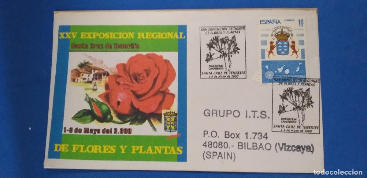 Sellos: Sobre del primer d&iacute;a. EXPOSICION REGIONAL FLORES Y PLANTAS. SANTA CRUZ DE TENERIFE. A&ntilde;o 2000