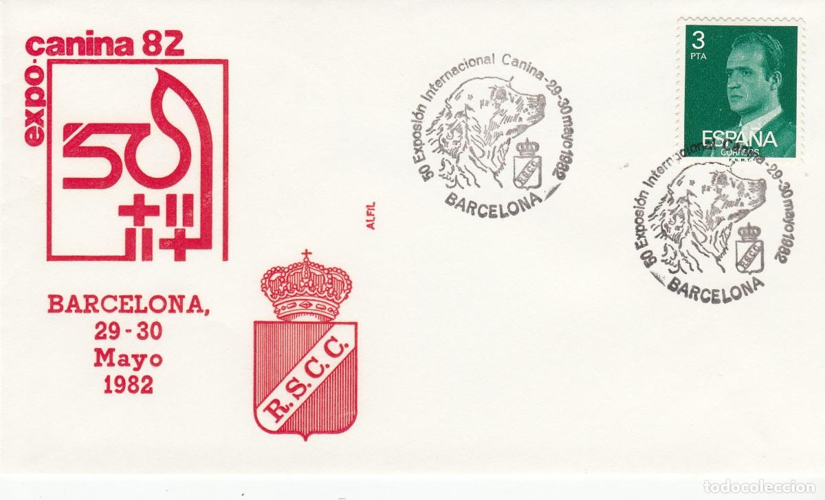 Sellos: MATASELLOS EXPOSICI&Oacute;N INTERNACIONAL CANINA -- BARCELONA - 1982