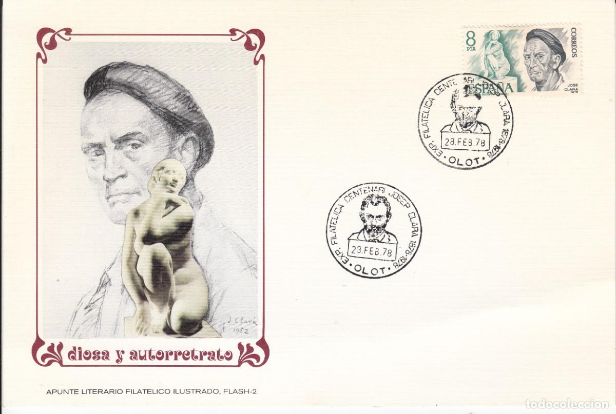 Sellos: MATASELLOS EXPOSICION FILAT&Eacute;LICA CENTENARIO JOSEP CLAR&Aacute; - OLOT - 1978 ---VER DORSO---