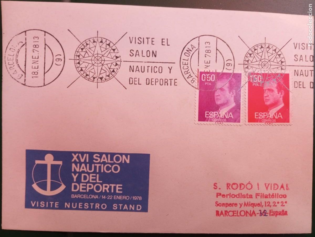 Sellos: ESPA&Ntilde;A, 1978, FERIA DE BARCELONA, SAL&Oacute;N NA&Uacute;TICA Y DEL DEPORTE
