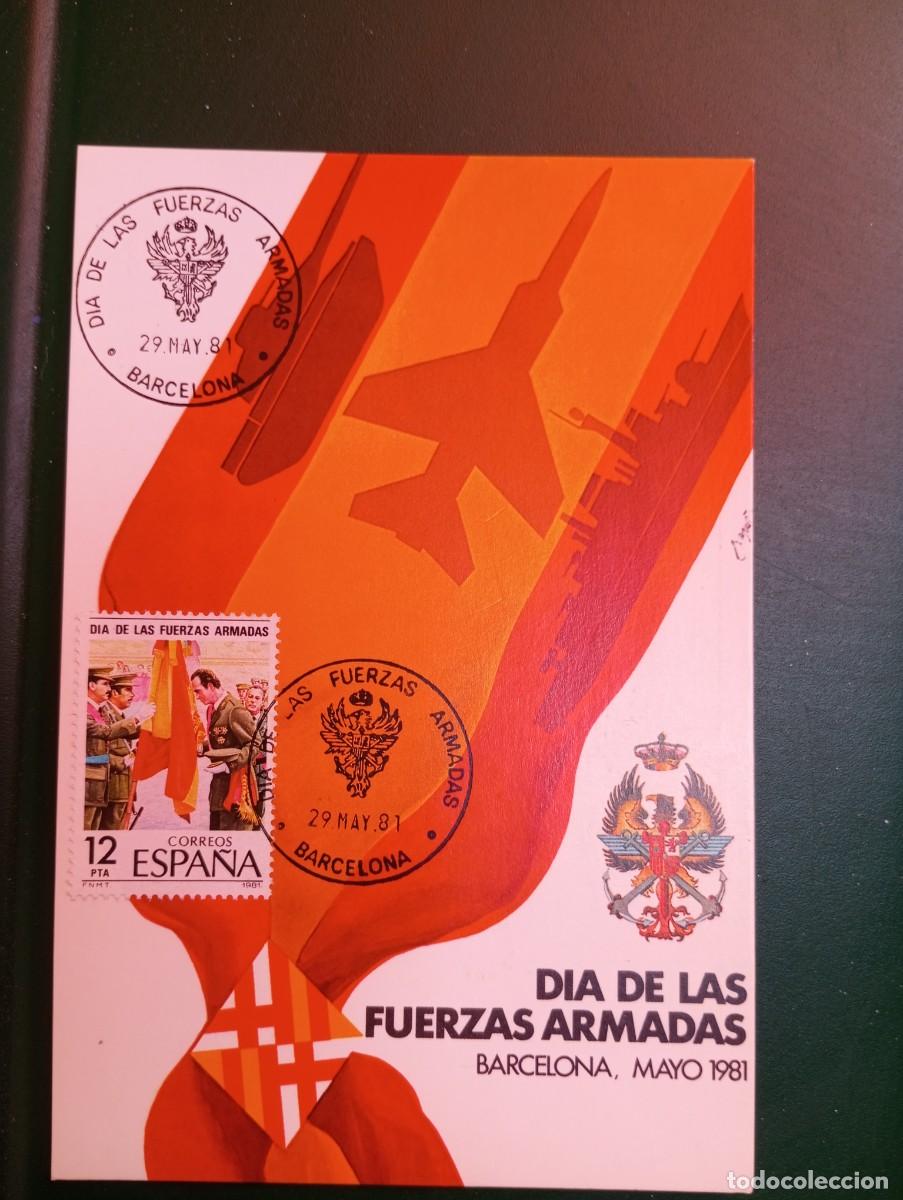 Sellos: ESPA&Ntilde;A 81, D&Iacute;A DE LAS FUERZAS ARMADAS BARCELONA