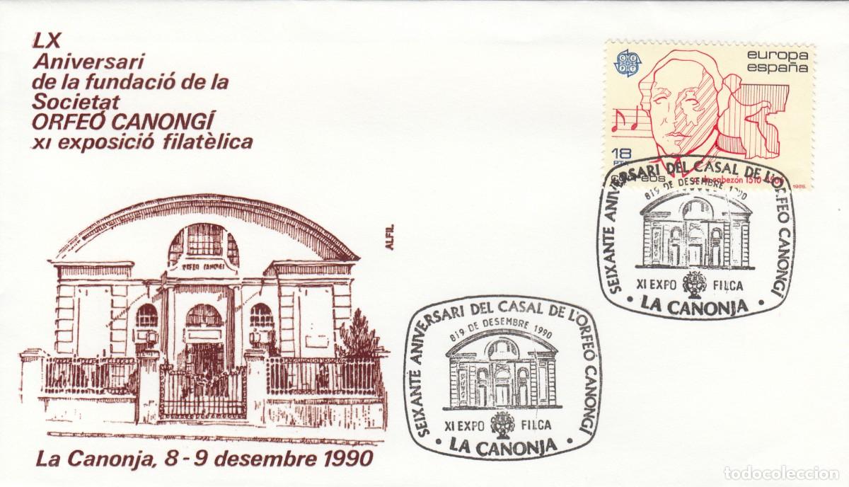 Sellos: MATASELLOS SEIXANT&Eacute; ANIVERSARI DEL CASAL DE L'ORFE&Oacute; CANONG&Iacute; - LA CANONJA 1990