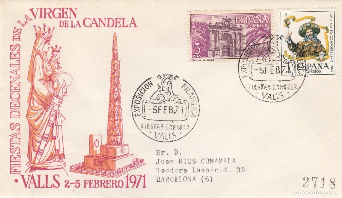 Sellos: MATASELLOS - VALLS - EXPOSICI&Oacute;N FILAT&Eacute;LICA FIESTAS DE LA CANDELA - 1971