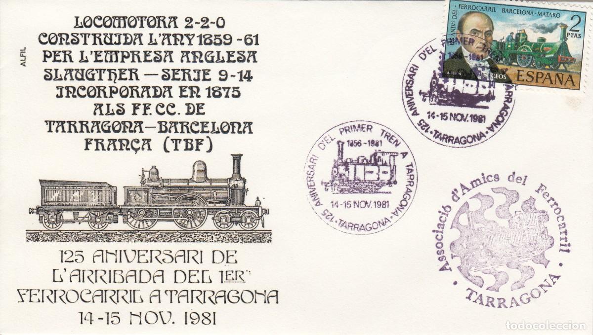 Sellos: MATASELLOS - TARRAGONA - 125 ANIVERSARIDEL PRIMER TREN A TARRAGONA - 1981