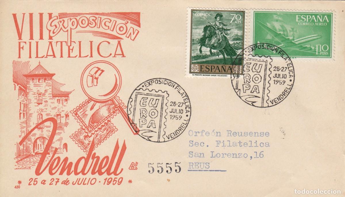 Sellos: MATASELLOS - EL VENDRELL - EXPOSICI&Oacute;N FILAT&Eacute;LICA 1959