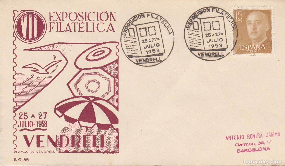 Sellos: MATASELLOS - EL VENDRELL - EXPOSICI&Oacute;N FILAT&Eacute;LICA 1958