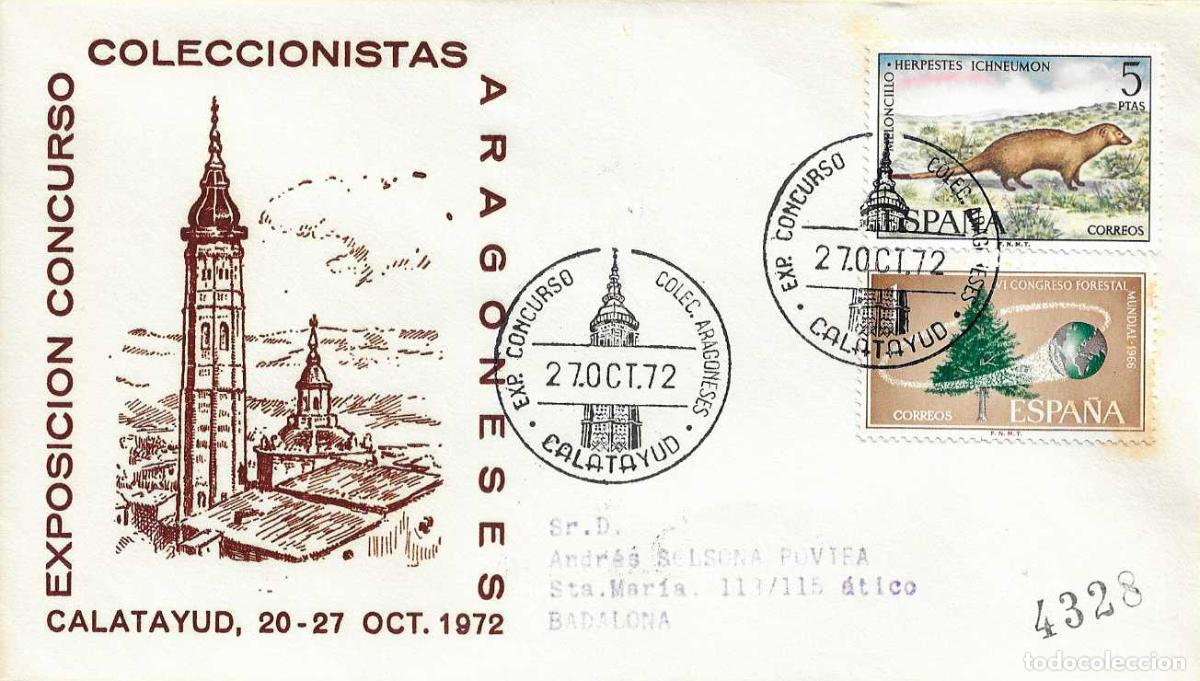 Sellos: IGLESIA COLEGIATA STA MARIA CONCURSO COLECCION, CALATAYUD (ZARAGOZA) 1972 MATASELLOS SOBRE ALFIL WXZ