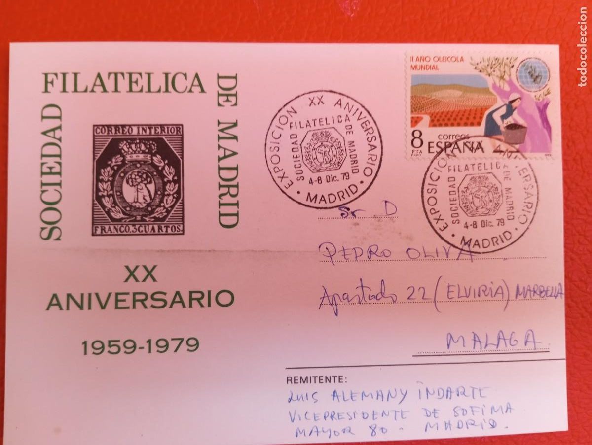 Briefmarken: ESPA&Ntilde;A, 1979, EXPOSICI&Oacute;N DEL XX ANIVERSARIO DE LA SDAD FILAT&Eacute;LICA DE MADRID