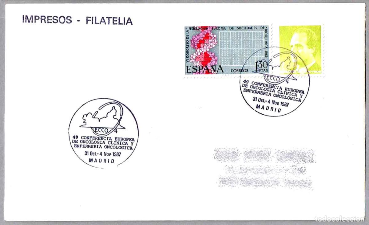 Sellos: Matasellos CONF. EUROPEA ONCOLOGIA CLINICA Y ENFERMERIA ONCOLOGICA. Madrid 1987