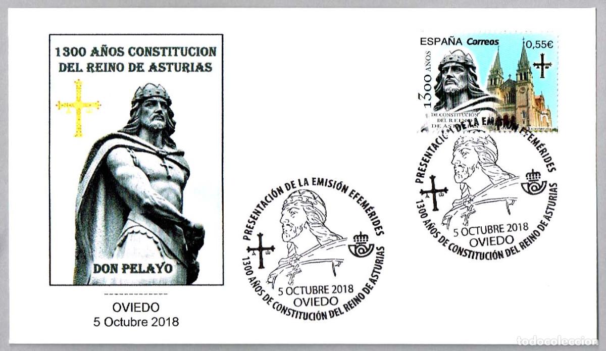 Sellos: Matasellos Presentacion - 1300 A&Ntilde;OS REINO DE ASTURIAS. Oviedo 2018