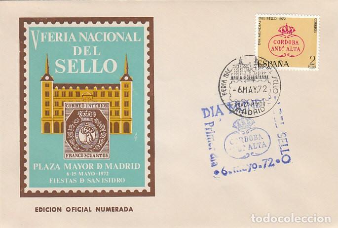 Sellos: EDIFIL N&ordm; 2092, DIA MUNDIAL DEL SELLO, feria nacional del sello, Plaza Mayor, sobre oficial numerado