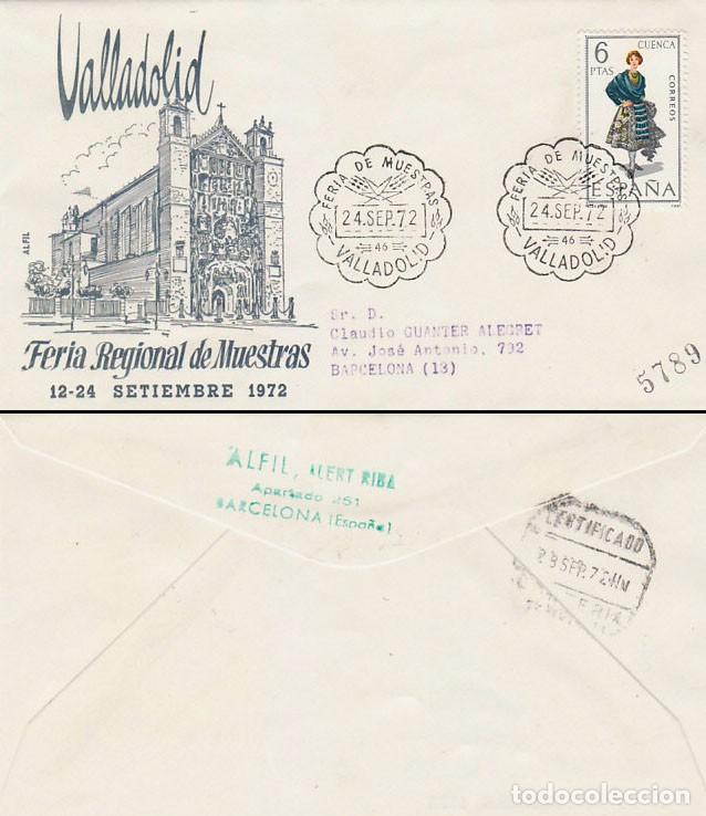 Sellos: 1972, VALLADOLID, FERIA DE MUESTRAS, SOBRE DE ALFIL CIRCULADO