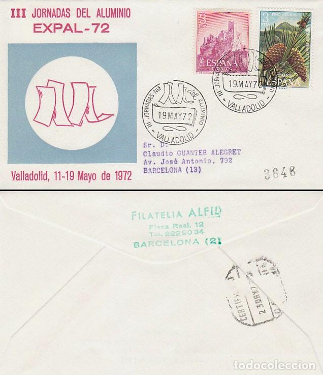 Sellos: A&Ntilde;O 1972, VALLADOLID, JORNADAS NACIONALES SOBRE EL ALUMINIO, SOBRE DE ALFIL CIRCULADO