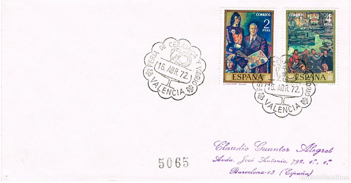 Sellos: A&Ntilde;O 1972, VALENCIA, cer&aacute;mica y vidrio, feria