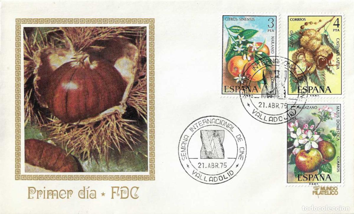 Sellos: CINE XX SEMANA INTERNACIONAL DE CINE, VALLADOLID 21 ABRIL 1975. MATASELLOS EN SOBRE DE MF RARO ASI