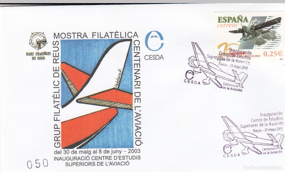 Sellos: MATASELLOS REUS - MOSTRA FILAT&Eacute;LICA CENTENARI AVIACI&Oacute; - CESDA - 2003