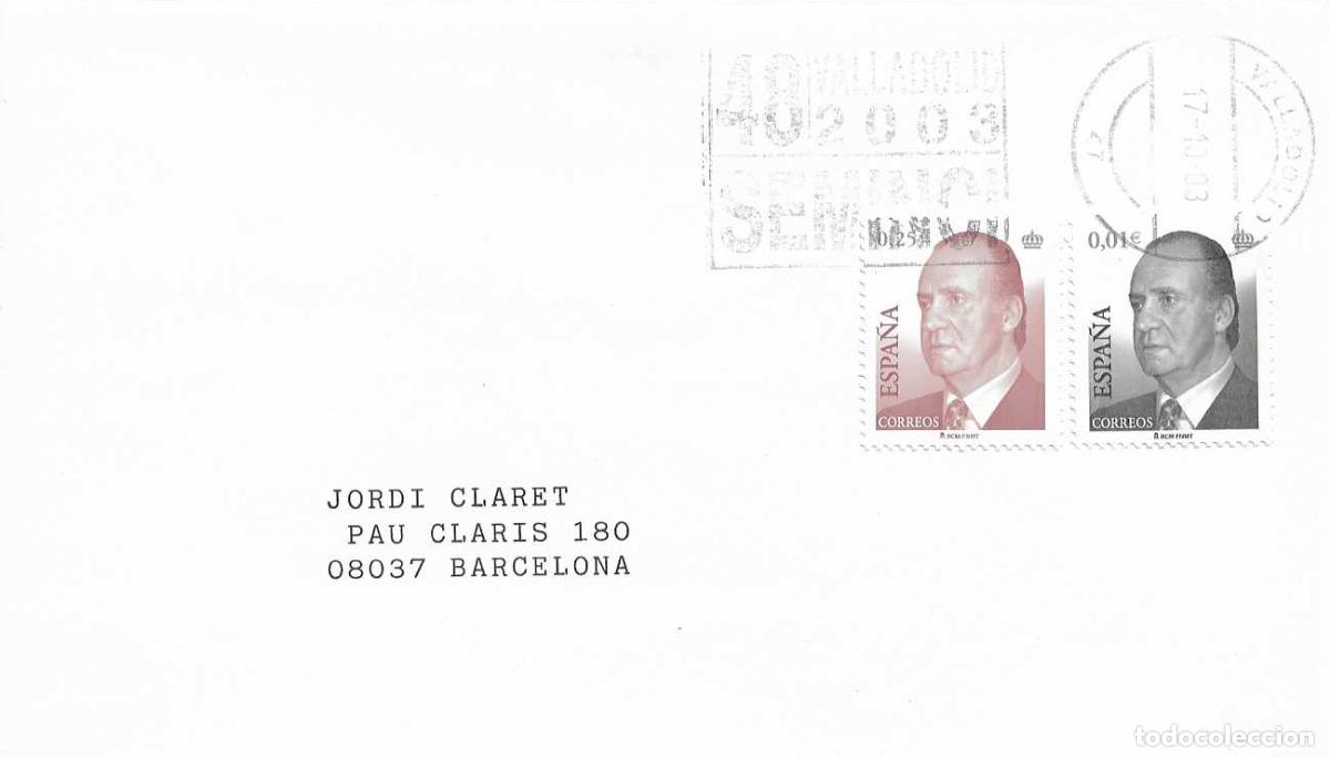 Sellos: CINE SEMANA INTERNACIONAL 48 SEMINCI, VALLADOLID 2003. RARO MATASELLOS DE RODILLO EN SOBRE