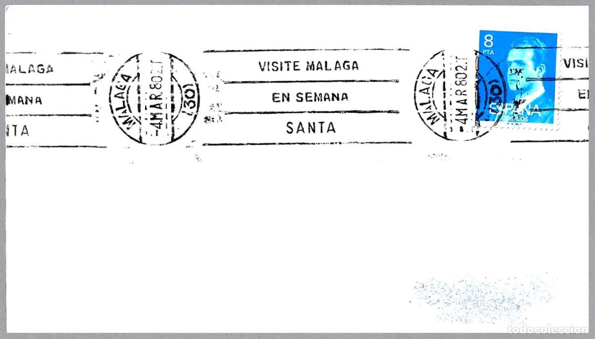 Sellos: Matasellos rodillo VISITE MALAGA EN SEMANA SANTA. Malaga, Andalucia, 1980