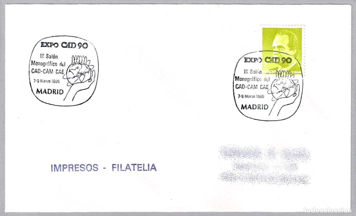 Sellos: Matasellos III SALON MONOGRAFICO CAD-CAM-CAE. Madrid 1990